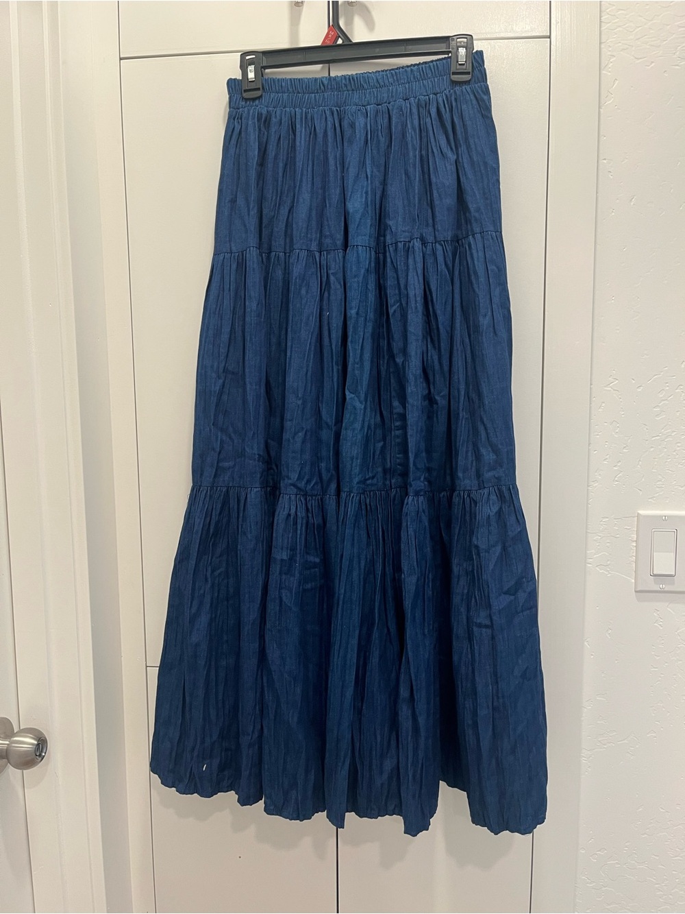 Tiered Maxi Skirt in Navy Blue